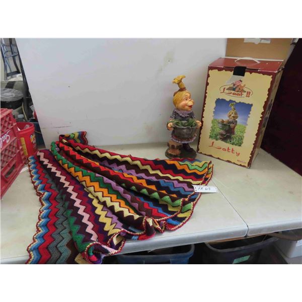 Knitted Afgan , Leaf Lotty Figure 16'' Tall