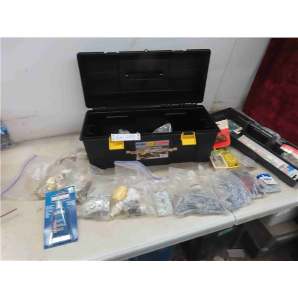 Tool Box Filled with Cabinet Knobs, Marretts, Electrical, 