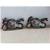 Image 4 : 2 Neat Motorcycle Clocks 18'' x 10'' , 2 Jets Car Flags