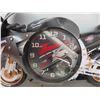 Image 8 : 2 Neat Motorcycle Clocks 18'' x 10'' , 2 Jets Car Flags