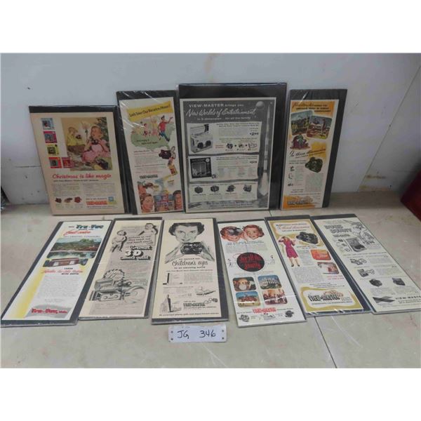 8 Vintage 1950s Viewmaster Advertising Ads, Coronet 3D 