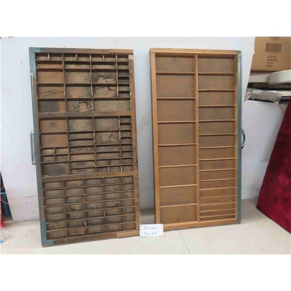 2 Vintage Printing Trays, Overnight Case 