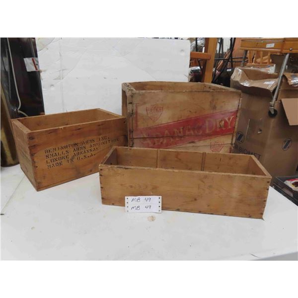 3 Wood Crates: Remington Arms Small Ammo 8'' x 15'' x 9'' 