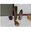 Image 1 : Brass Casing 75mm , Copper Gun Powder Flask , RMC Shell &