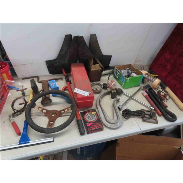 Clamps, Antifreeze Tester, Oil Filter Wrench, Flash
