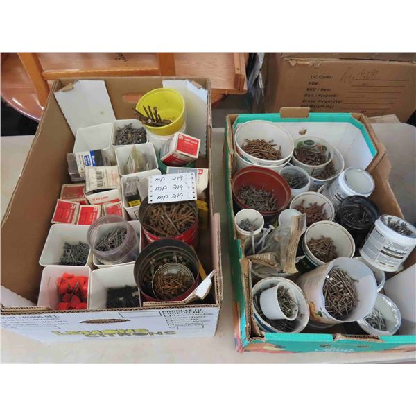 2 Boxes Full of Various Nails 