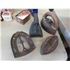 Image 2 : Metal Tins, Meat Grinder, Sad Irons, Avon Bottles with 