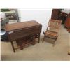 Image 1 : Space Saver Drop Leaf Table with 4 Folding Tucked 