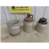 Image 1 : 3 Stoneware Crocks: 1gal, Pickle Crock, Jug