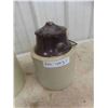 Image 2 : 3 Stoneware Crocks: 1gal, Pickle Crock, Jug