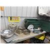 Image 1 : Storage Tub with Pots, Baking Pans, Kitchen Items 
