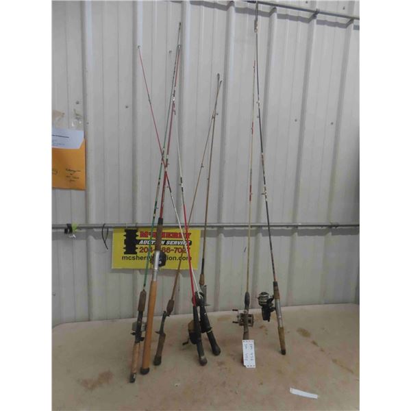 8 Fishing Rods, 6 Reels, Some Vintage