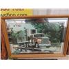 Image 2 : Mirror, Semi Clock, Laminated Horse Picture on Wood,