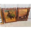 Image 4 : Mirror, Semi Clock, Laminated Horse Picture on Wood,