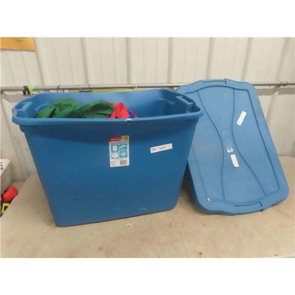 Storage Tub with Inflatable Santa 