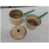 Image 2 : Vintage Roaster, Enamel Pots, Pie Plate, Fry Pan, Lots 