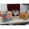 Image 1 : Anchor Hocking Punch Bowl with Ladle & 12 Glasses 