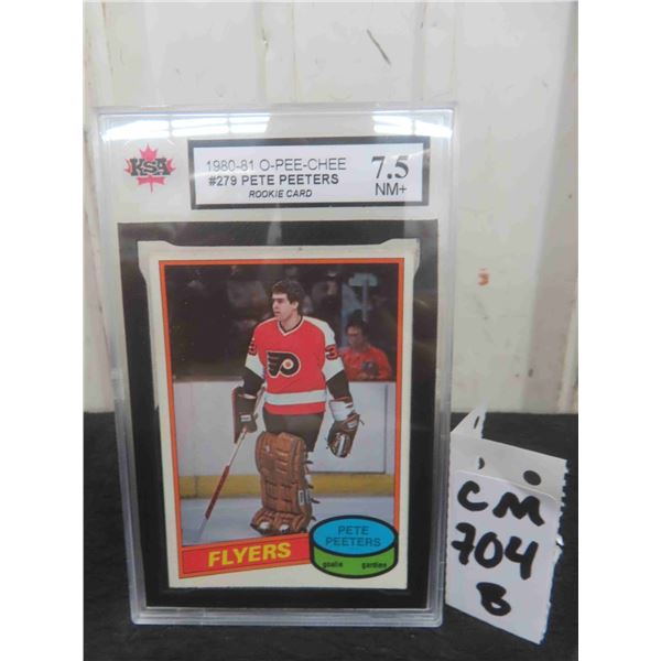 Graded Pete Peeters Rookie Philadelphia Flyers Card 