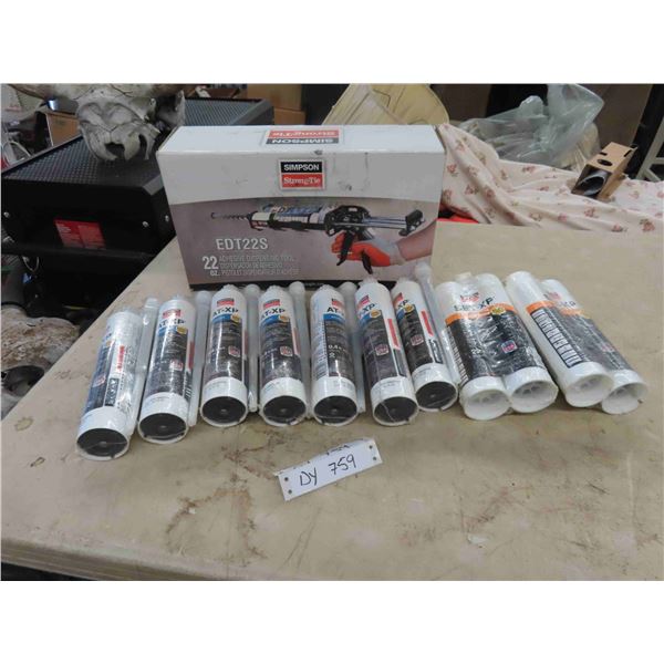 New Adhesive Dispensing Tool 22oz With 11 Tubes of 