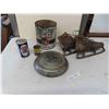 Image 1 : Vintage Ice Skates, Chevy Hub Caps, 5 Cans: STP Oil + 