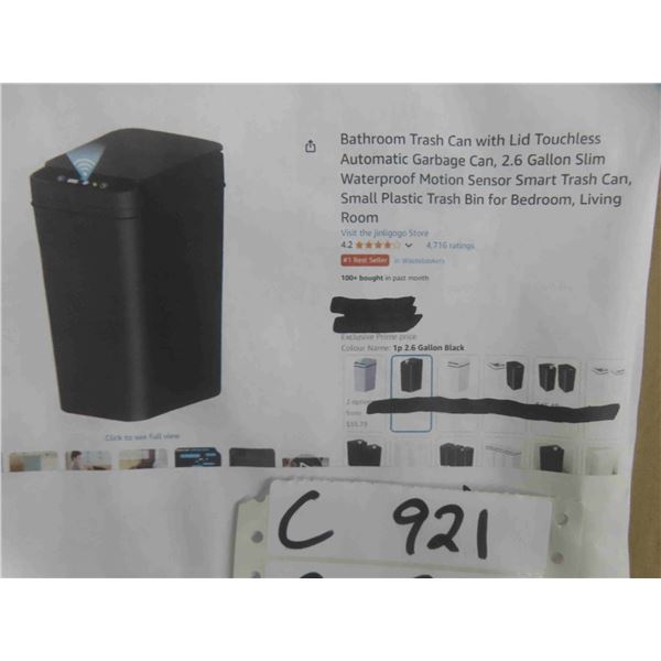 Bathroom Trash Can with Lid Touchless Automatic Garbage Can, 2.6 