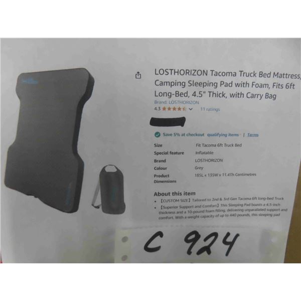 LOSTHORIZON Tacoma Truck Bed Mattress, Camping Sleeping Pad 