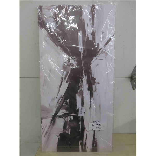 20'' x 40 '' black and white abstract painting  - New or Store Return  