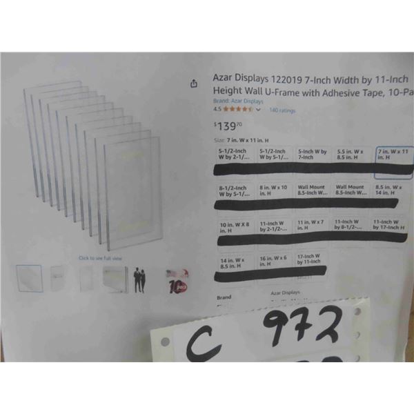 Azar Displays 122019 7-Inch Width by 11-Inch Height