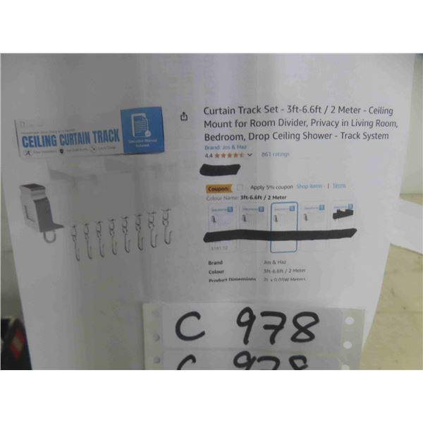 Curtain Track Set - 3ft-6.6ft / 2 Meter - Ceiling Mount for Room Divider