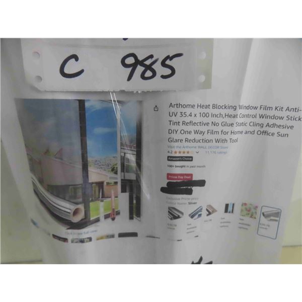 Arthome Heat Blocking Window Film Kit Anti-UV 35.4 x 100 Inch,