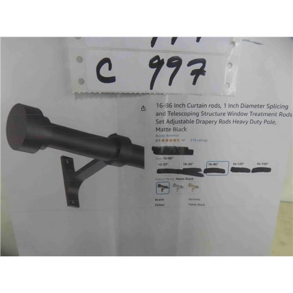 48-88 Inch Curtain rods, 1 Inch Diameter Splicing and 