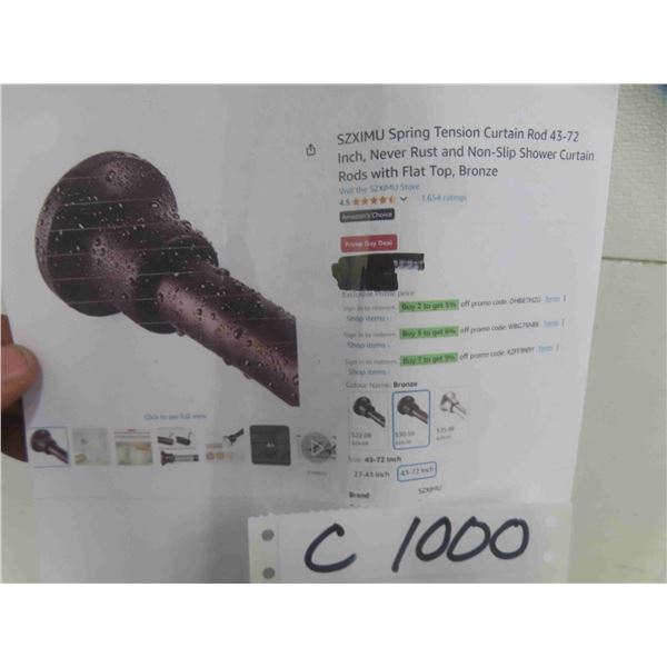 SZXIMU Spring Tension Curtain Rod 43-72 Inch, Never 