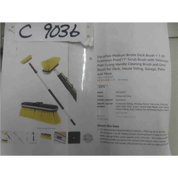 DocaPole 7-30 Foot Hard Bristle Brush Extension Pole |