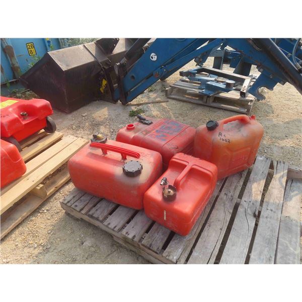 3 Poly Marine Gas Tanks , 1 Gas Can 