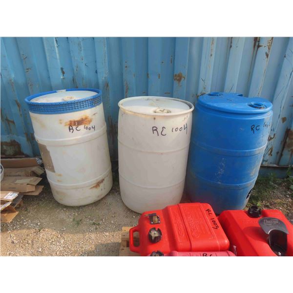 3 Poly 45gal Drums 