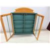 Image 2 : Wood & Glass Wall Display Cabinet 20 x 17 x 2.75" 