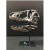 Image 1 : LARGE CAST IRON JRASSIC PARK T REX SKULL SIGNED BY CHRIS PRATT AND BRYCE DALLAS HOWARD WITH COA