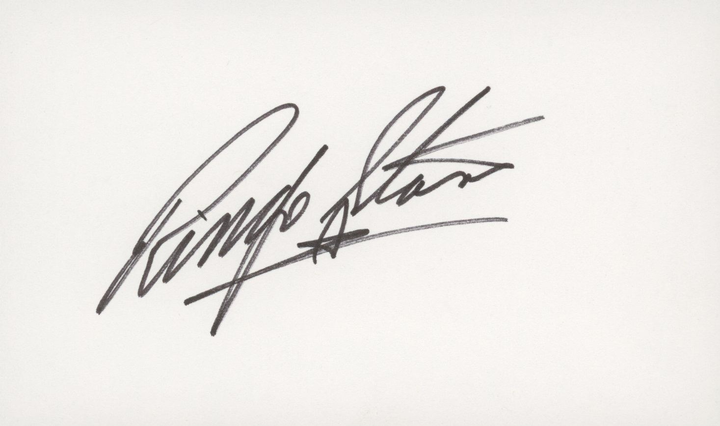 Ringo Signs Ringo Starr signature cut. GFA Authenticated