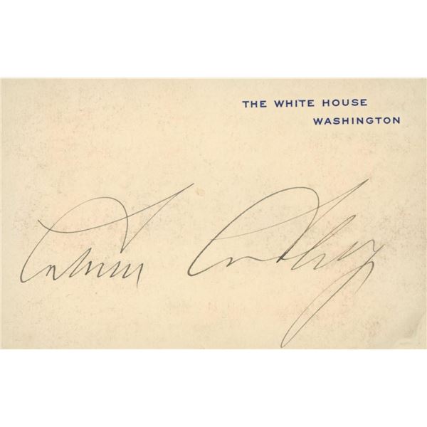 Calvin Coolidge signature cut. GFA Authenticated