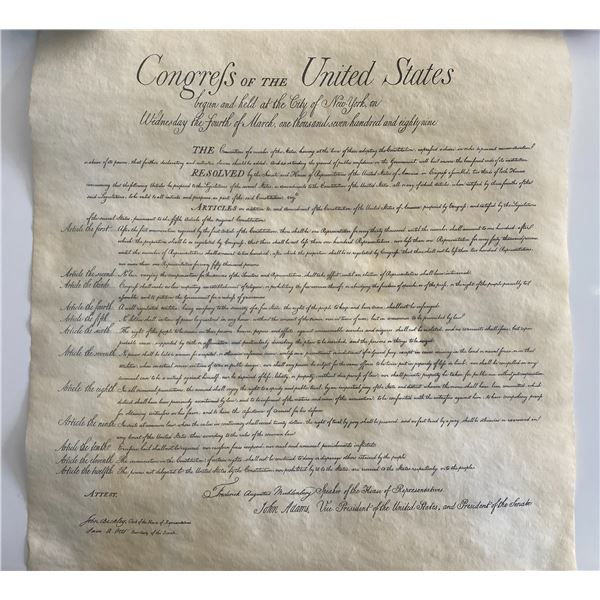 Bill of Rights replica document