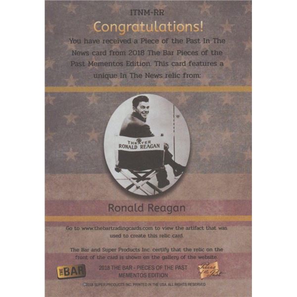 Ronald Reagan newspaper relic