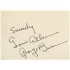 Image 1 : George Burns and Gracie Allen signature cut