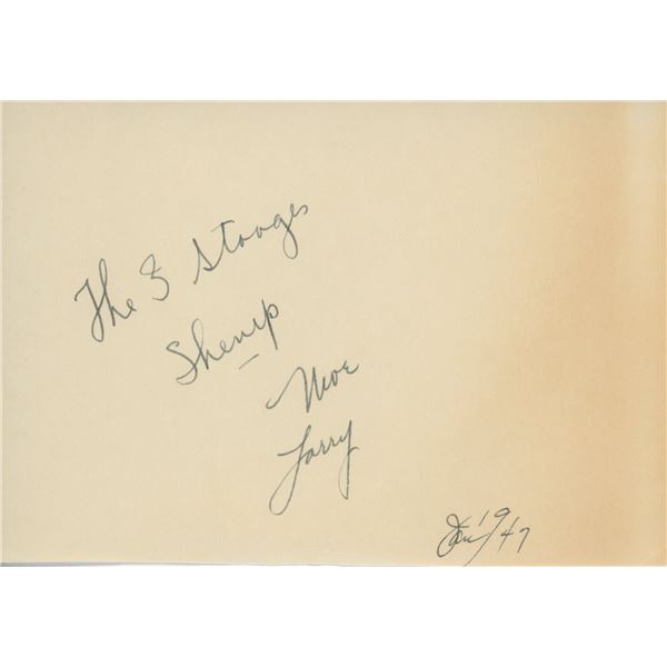 Three Stooges original signatures. GFA Authenticated