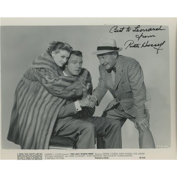Ruth Hussey signed "The Lady Wants Mink" movie photo