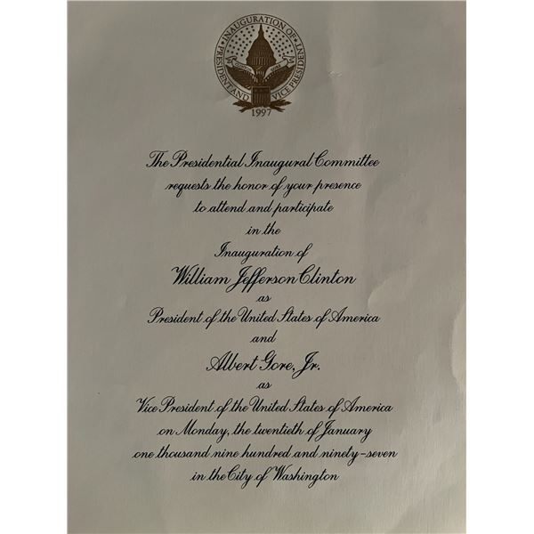 1997 Bill Clinton Inauguration invitation