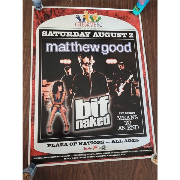 Matthew Good bif naked Concert Advertisement Poster