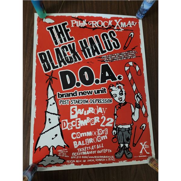 The Black Halos Punk Rock Xmas DOA Concert Advertisement Poster