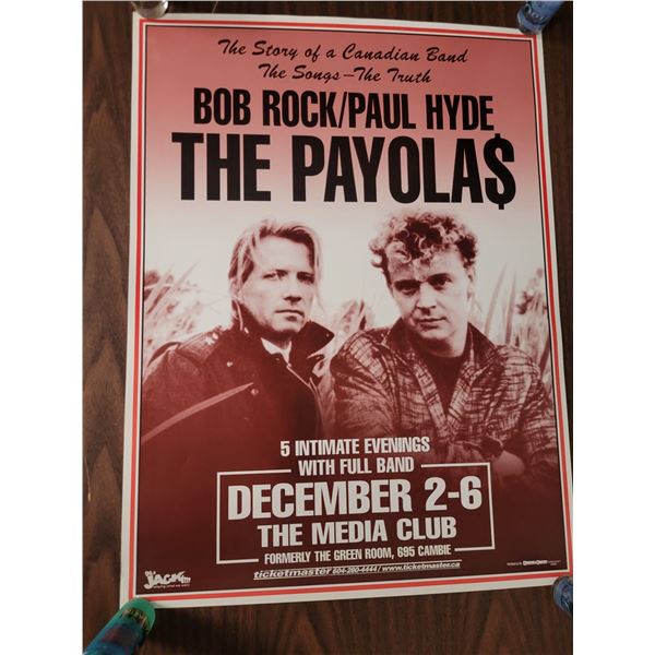 The Payolas Concert Advertisement Poster