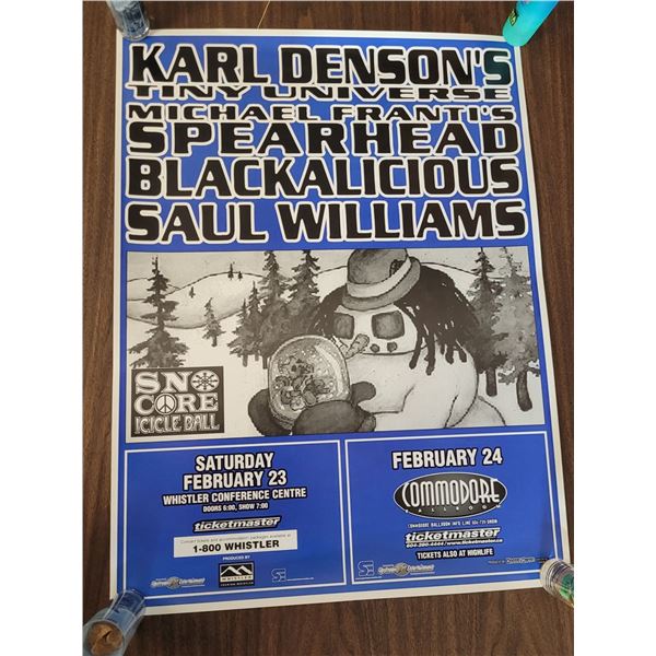 Karl Denson's Tiny Universe; Michael Franti's; Spearhead; Blackalicious; Saul Williams Concert Adver
