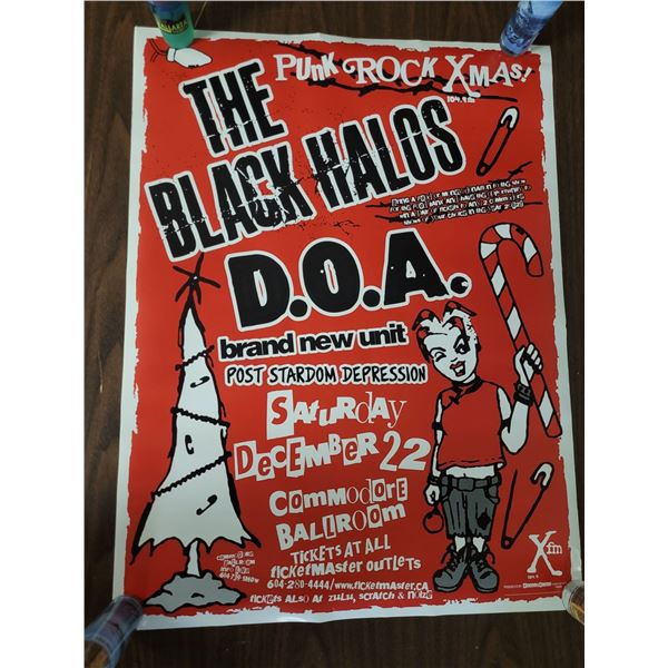 The Black Halos Punk Rock Xmas DOA Concert Advertisement Poster